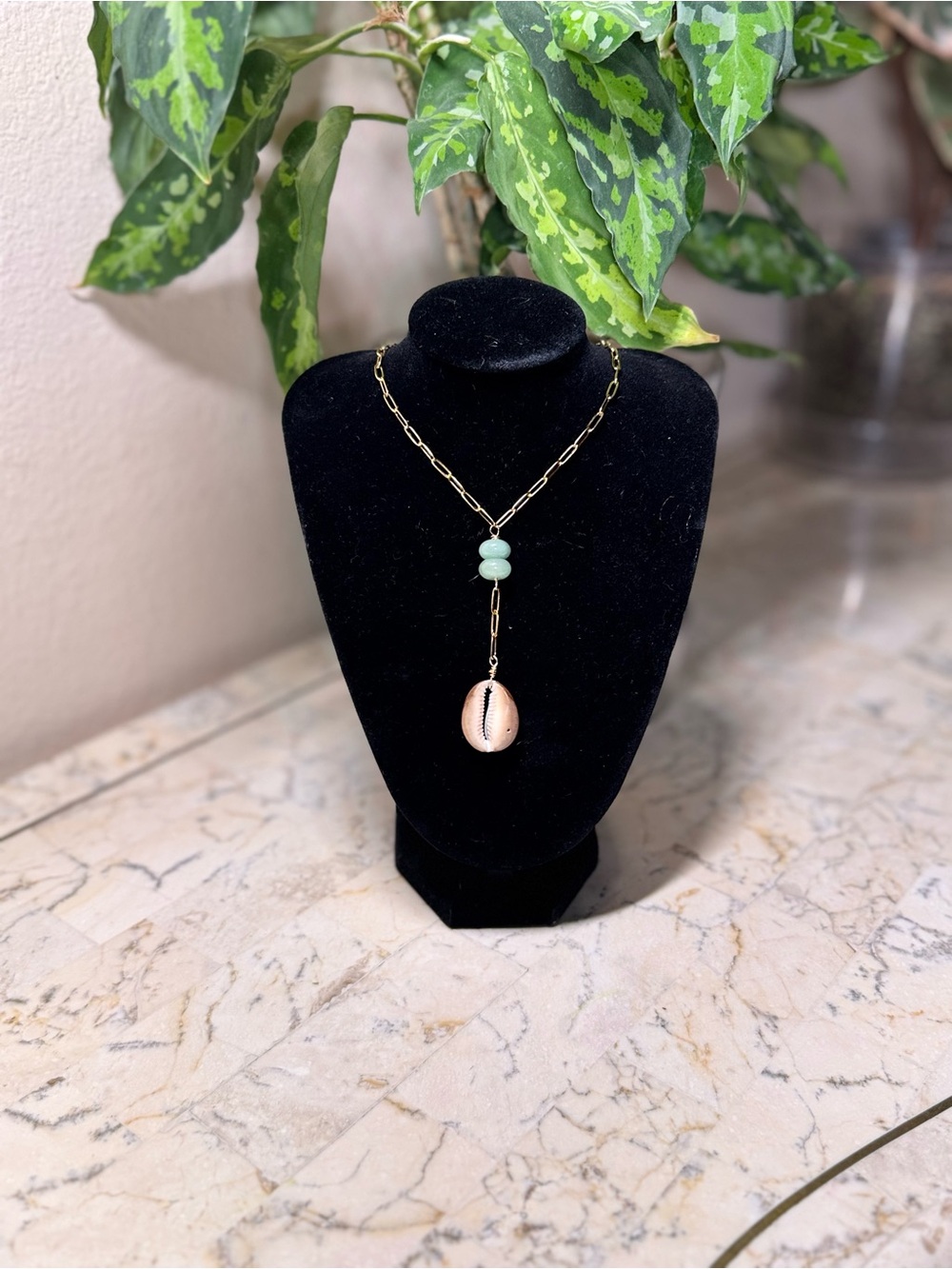 18K Gold filled Necklace With Hawaiian Cowrie Shell- handmade - Picture 3 of 7